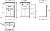 PO.M.60.1/WHT Тумба POMPEI напольная с ящиком и дверцами 60, белая глянцевая KERAMA MARAZZI