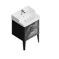 PO.M.60.2/BLK Тумба POMPEI напольная с 2 ящиками 60, черная глянцевая KERAMA MARAZZI