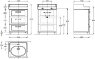 PO.M.60.3/WHT Тумба POMPEI напольная с 3 ящиками 60, белая глянцевая KERAMA MARAZZI