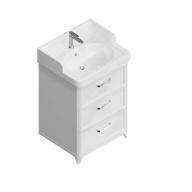 PO.M.60.3/WHT Тумба POMPEI напольная с 3 ящиками 60, белая глянцевая KERAMA MARAZZI