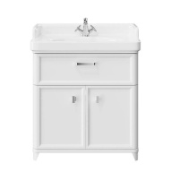 PO.M.80.1/WHT Тумба POMPEI напольная с ящиком и дверцами 80, белая глянцевая KERAMA MARAZZI