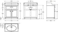 PO.M.80.1/WHT Тумба POMPEI напольная с ящиком и дверцами 80, белая глянцевая KERAMA MARAZZI