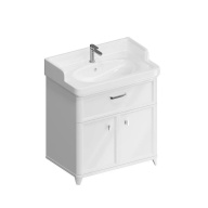 PO.M.80.1/WHT Тумба POMPEI напольная с ящиком и дверцами 80, белая глянцевая KERAMA MARAZZI