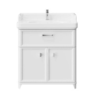 PO.M.80.1/WHT Тумба POMPEI напольная с ящиком и дверцами 80, белая глянцевая KERAMA MARAZZI