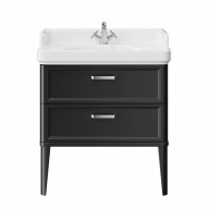 PO.M.80.2/BLK Тумба POMPEI напольная с 2 ящиками 80, черная глянцевая KERAMA MARAZZI