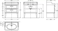 PO.M.80.2/BLK Тумба POMPEI напольная с 2 ящиками 80, черная глянцевая KERAMA MARAZZI