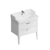 PO.M.80.2/WHT Тумба POMPEI напольная с 2 ящиками 80, белая глянцевая KERAMA MARAZZI