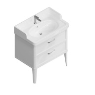 PO.M.80.2/WHT Тумба POMPEI напольная с 2 ящиками 80, белая глянцевая KERAMA MARAZZI
