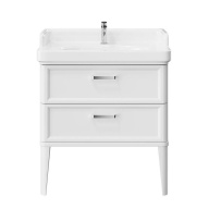 PO.M.80.2/WHT Тумба POMPEI напольная с 2 ящиками 80, белая глянцевая KERAMA MARAZZI