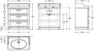 PO.M.80.3/WHT Тумба POMPEI напольная с 3 ящиками 80, белая глянцевая KERAMA MARAZZI