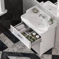 PO.M.80.3/WHT Тумба POMPEI напольная с 3 ящиками 80, белая глянцевая KERAMA MARAZZI