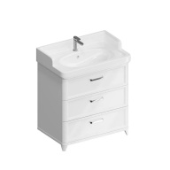 PO.M.80.3/WHT Тумба POMPEI напольная с 3 ящиками 80, белая глянцевая KERAMA MARAZZI