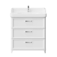 PO.M.80.3/WHT Тумба POMPEI напольная с 3 ящиками 80, белая глянцевая KERAMA MARAZZI