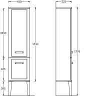 PO.N.150/CAM Пенал POMPEI напольный/подвесной 150, камео бежевый KERAMA MARAZZI