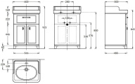 PO.N.60.1/WHT Тумба POMPEI напольная с ящиком и дверцами 60, белая глянцевая KERAMA MARAZZI