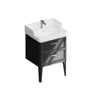 PO.N.60.2/BLK Тумба POMPEI напольная с 2 ящиками 60, черная глянцевая KERAMA MARAZZI