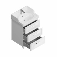 PO.N.60.3/WHT Тумба POMPEI напольная с 3 ящиками 60, белая глянцевая KERAMA MARAZZI
