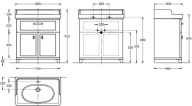 PO.N.80.1/WHT Тумба POMPEI напольная с ящиком и дверцами 80, белая глянцевая KERAMA MARAZZI