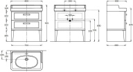 PO.N.80.2/BLK Тумба POMPEI напольная с 2 ящиками 80, черная глянцевая KERAMA MARAZZI