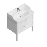 PO.N.80.2/WHT Тумба POMPEI напольная с 2 ящиками 80, белая глянцевая KERAMA MARAZZI