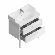 PO.N.80.2/WHT Тумба POMPEI напольная с 2 ящиками 80, белая глянцевая KERAMA MARAZZI