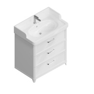 PO.N.80.3/WHT Тумба POMPEI напольная с 3 ящиками 80, белая глянцевая KERAMA MARAZZI