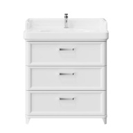 PO.N.80.3/WHT Тумба POMPEI напольная с 3 ящиками 80, белая глянцевая KERAMA MARAZZI