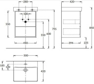PRO.50.2/WHT Тумба PRO подвесная 2 ящика 50, белая матовая KERAMA MARAZZI
