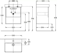 PRO.55.1/OLM Тумба PRO подвесная 1 ящик 55, вяз швейцарский KERAMA MARAZZI