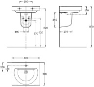 PRO.hcol.02 Полупьедестал PRO подвесной, белый глянцевый KERAMA MARAZZI