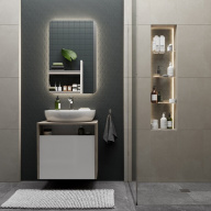 PRO.mi.55/WHT Зеркало PRO с подсветкой LED 55, белый глянцевый KERAMA MARAZZI