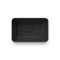 PLR.NN.wb.55/BLK.M Раковина PLAZA 55х36 см накладная без отвер. под смеситель c дон. клапаном, черная KERAMA MARAZZI