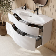 RV.100Rh/WHT.M Тумба RIVA 100 см правая, белая матовая KERAMA MARAZZI