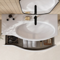 RV.100Rh/WHT.M Тумба RIVA 100 см правая, белая матовая KERAMA MARAZZI