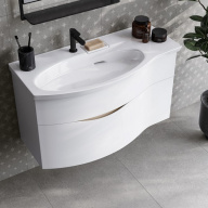 RV.wb.100Lh Раковина RIVA мебельная левая с крепежом  100, белая глянцевая KERAMA MARAZZI