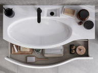 RV.wb.100Lh Раковина RIVA мебельная левая с крепежом  100, белая глянцевая KERAMA MARAZZI