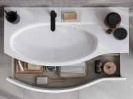 RV.wb.100Lh Раковина RIVA мебельная левая с крепежом  100, белая глянцевая KERAMA MARAZZI