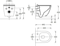 SF.wc.02 Унитаз Sfera подвесной безободковый с крепежом, белый глянцевый KERAMA MARAZZI