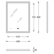 TE.mi.60 Зеркало TECNO c LED 60 с подсветкой, с функцией антизапотевание, белое глянцевое KERAMA MARAZZI