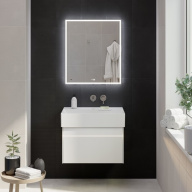 TE.mi.70 Зеркало TECNO c LED 70 с подсветкой, с функцией антизапотевание, белое глянцевое KERAMA MARAZZI