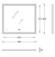 TE.mi.90 Зеркало TECNO c LED 90 с подсветкой, с функцией антизапотевание, белое глянцевое KERAMA MARAZZI