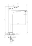 TO.2502.KM.CR Смеситель Тондо для раковины высокий без донного клапана, хром KERAMA MARAZZI