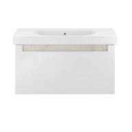 BGP.100.1+1/WHT Тумба BUONGIORNO PLUS подвесная 100, 1+1, белый+дуб кантри KERAMA MARAZZI