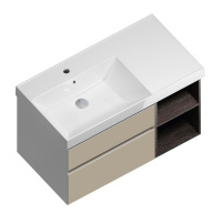 CU.90Lh/LIM Тумба CUBO подвесная 90 левая, лимо, 2 ящика + 2 открытые полки KERAMA MARAZZI