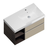 CU.90Rh/LIM Тумба CUBO подвесная 90 правая, лимо, 2 ящика + 2 открытые полки KERAMA MARAZZI