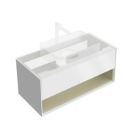 KMPMCb100MSg1 Тумба Plaza Modern/Плаза Модерн подвесная 100, push, 1 ящик, подсветка, белая матовая+шалфей KERAMA MARAZZI KMPMCb100MSg1 Тумба Plaza Modern/Плаза Модерн подвесная 100, push, 1 ящик, подсветка, белая матовая+шалфей KERAMA MARAZZI