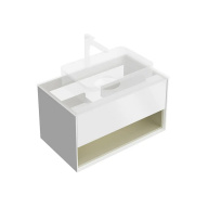 KMPMCb80MSg1 Тумба Plaza Modern/Плаза Модерн подвесная 80, push, 1 ящик, подсветка, белая матовая+шалфей KERAMA MARAZZI