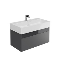 LO.90.2/ST Тумба LOGICA подвесная 2 ящика 90 см, стальной серый KERAMA MARAZZI