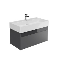 LOG.90.2/ST Тумба LOGICA подвесная 2 ящика 90 см, стальной серый KERAMA MARAZZI