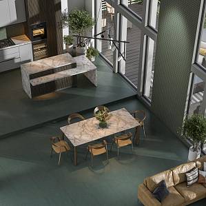 Мозаика из керамогранита с фактурой бетона